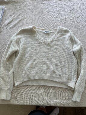 Dry Goods White V Neck Sweater